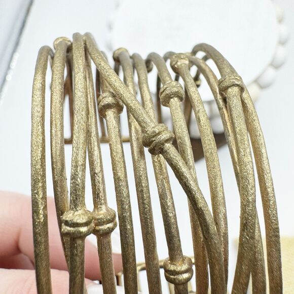 Rivka Friedman 18K Gold Clad Wrapped Mina Cuff Knotted Statement Bracelet - Picture 10 of 15